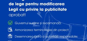 Guvernul a aprobat avizul asupra proiectului de modificare a Legii cu privire la publicitate