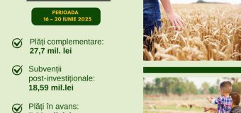 AIPA a autorizat spre plată subvenții de 53,52 mln. lei