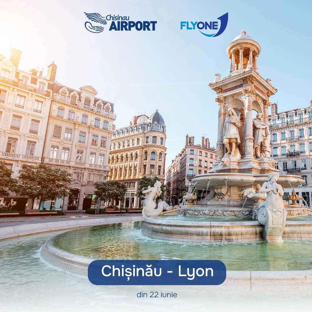 Din Chișinău direct spre Lyon. FlyOne a lansat cursa avia