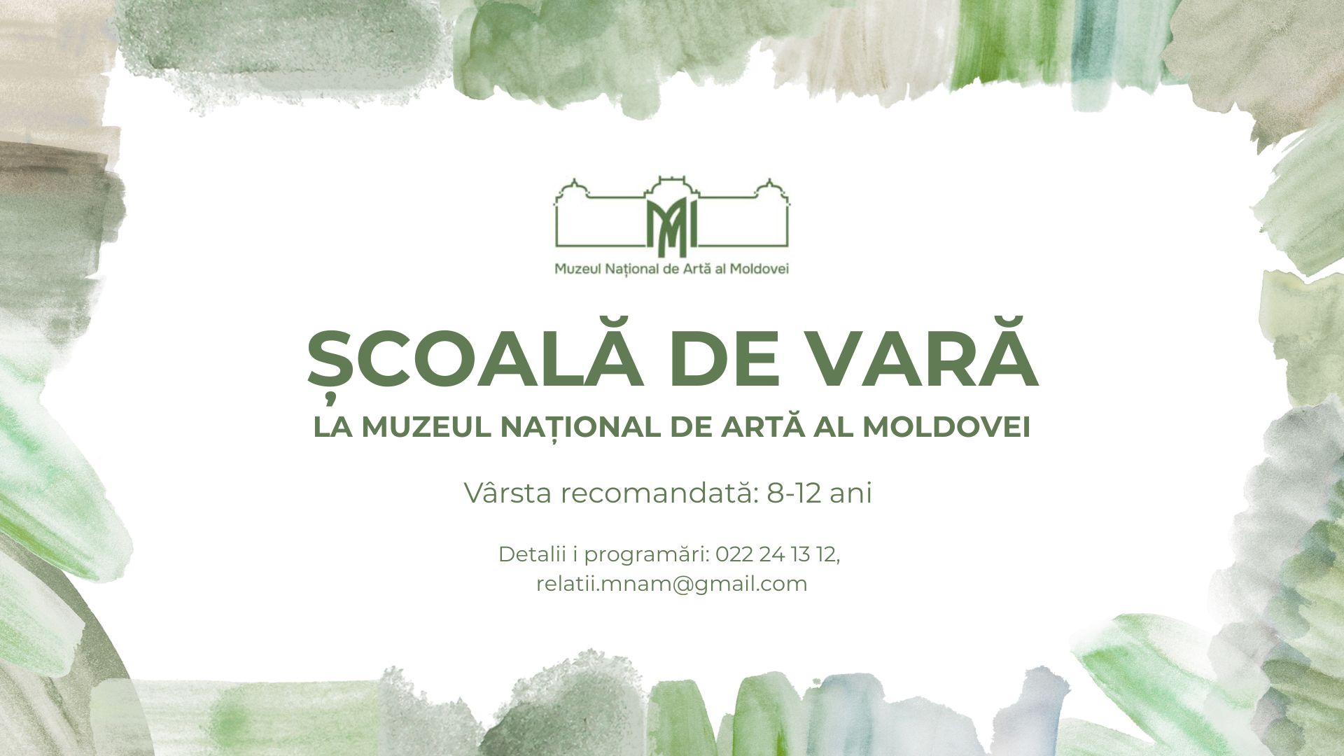 Copiii de 8-12 ani pot participa la Școala de Vară organizată de Muzeul Național de Artă a Moldovei