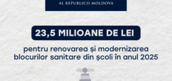 23,5 milioane de lei pentru renovarea și modernizarea blocurilor sanitare din școli în anul 2025