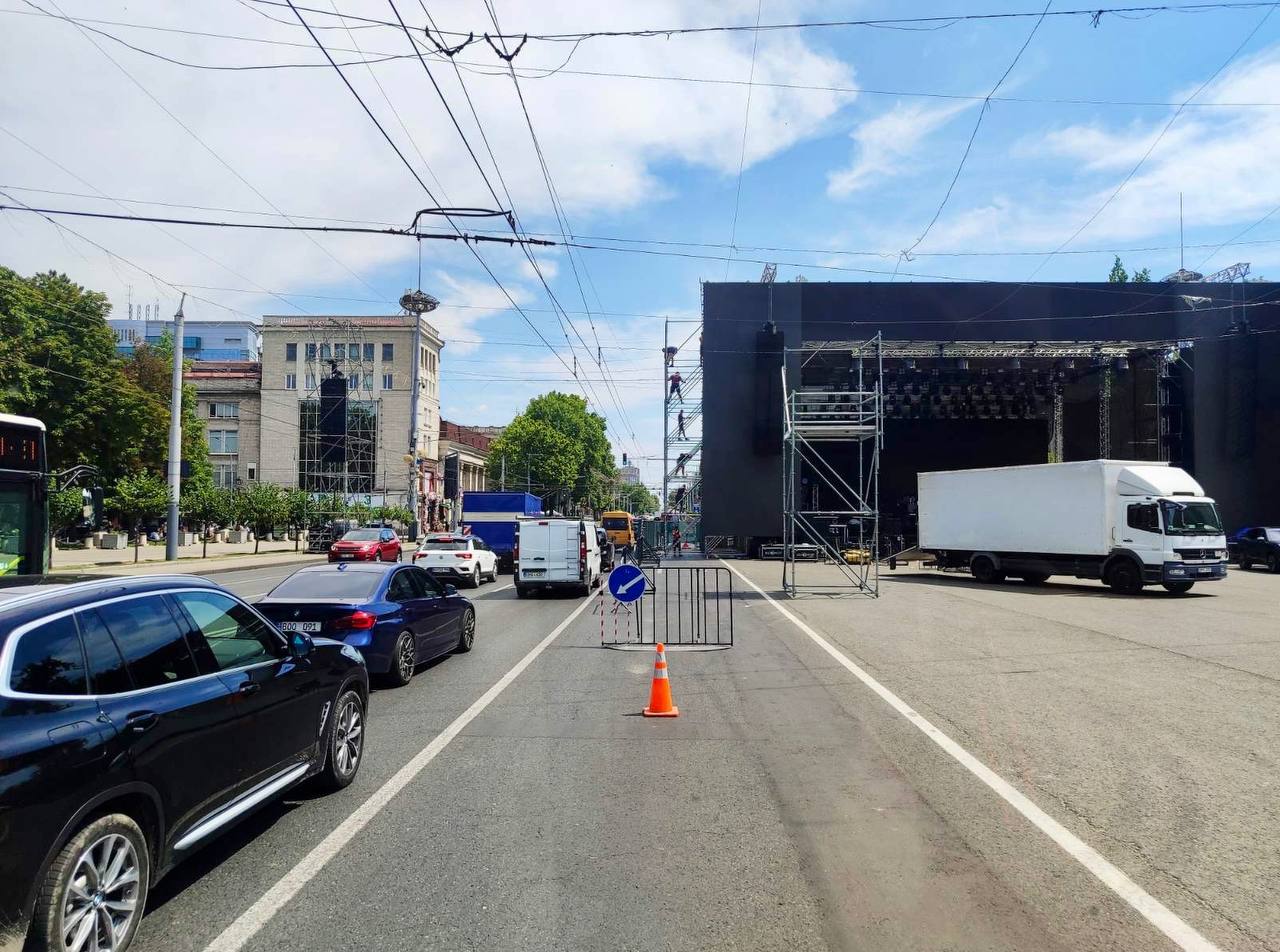 Trafic auto suspendat în centrul Chișinăului