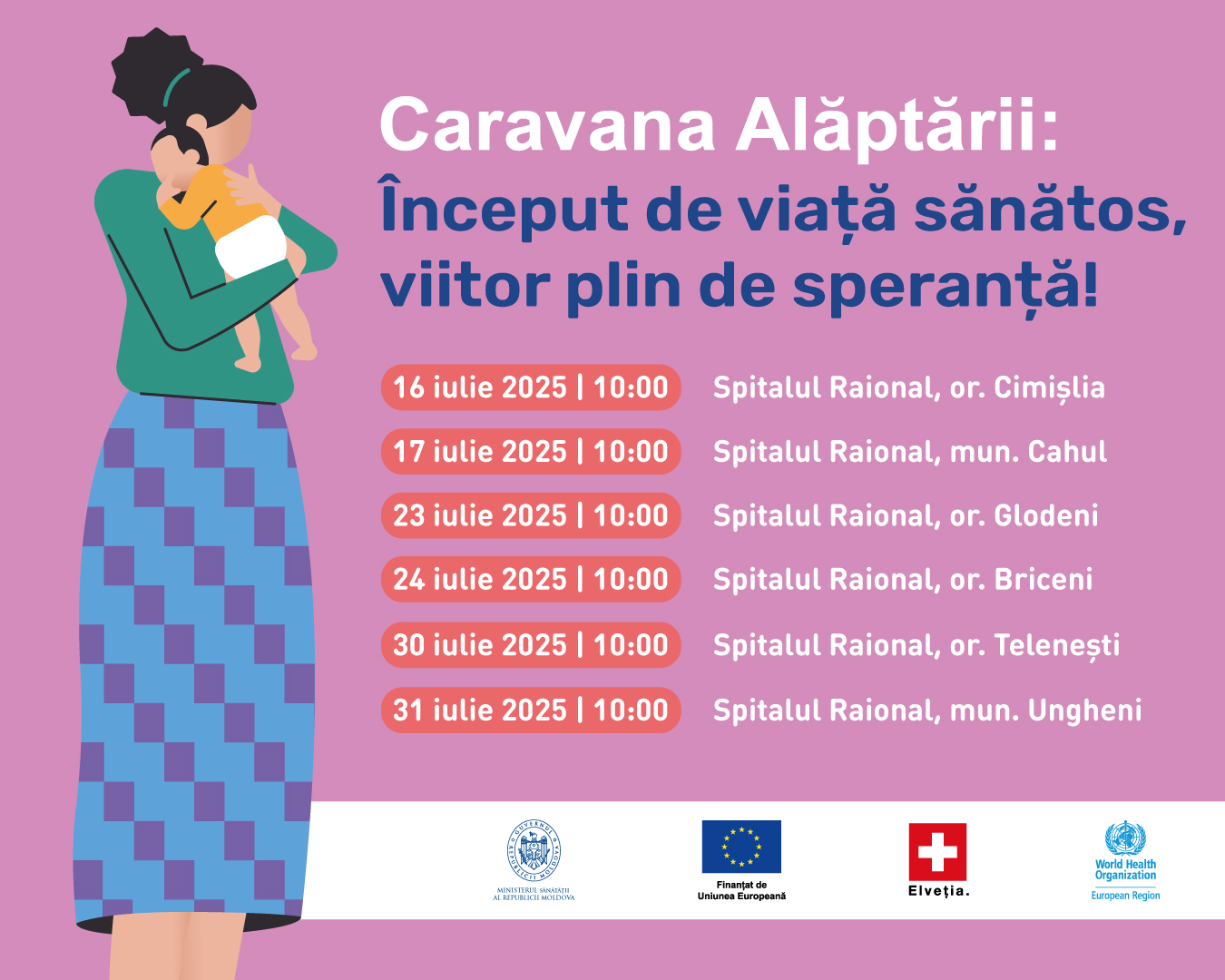 Caravana Alăptării 2025 va ajunge în 6 orașe