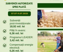 AIPA a autorizat spre plată sprijin financiar de 28,7 mln. lei producătorilor agricoli