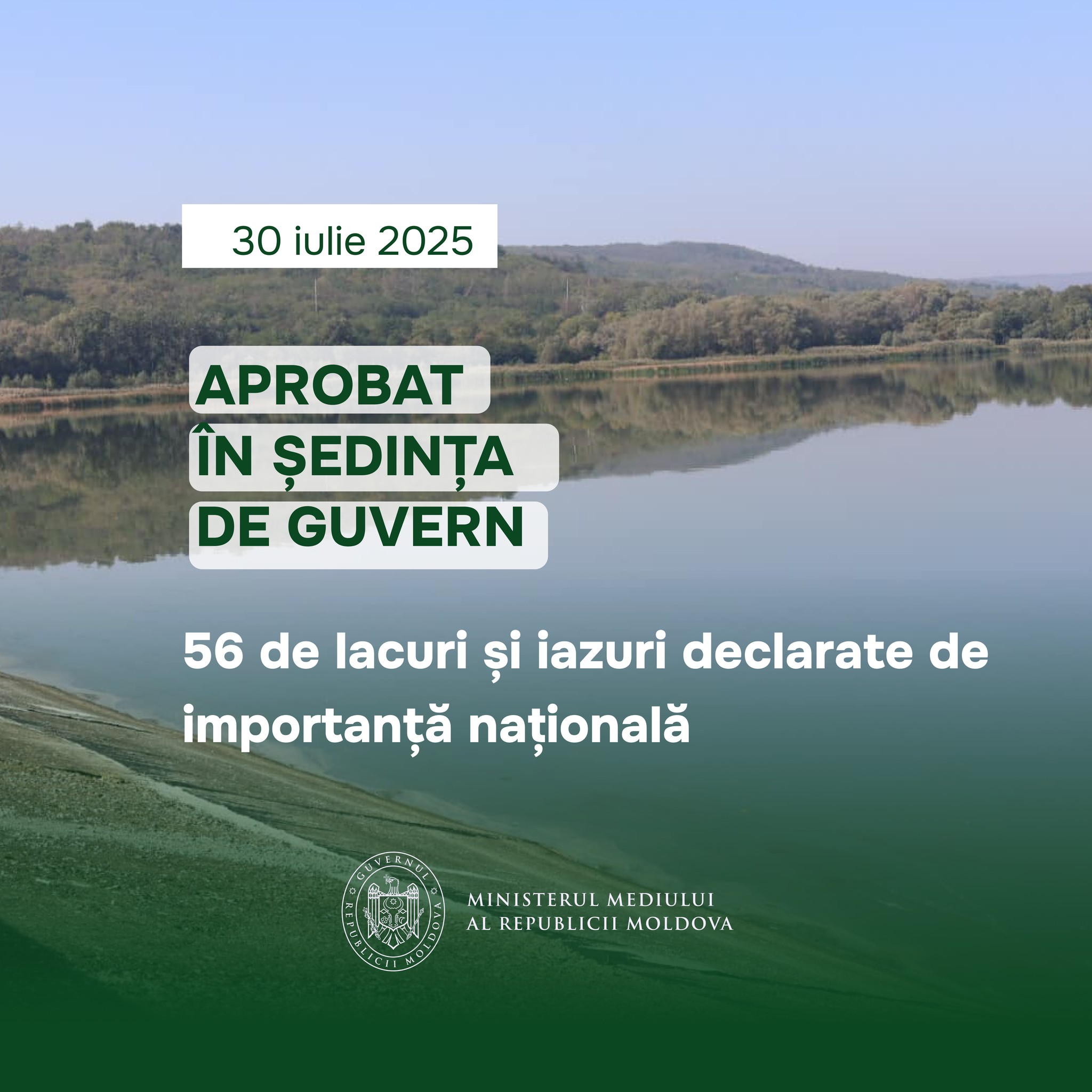 56 de lacuri și iazuri declarate de importanță națională