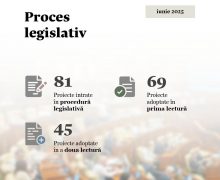 Activitatea legislativă în luna iunie: Au fost adoptate 45 de acte normative