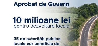 35 de autorități publice locale vor beneficia de finanțare nerambursabilă în valoare de 10 mln. lei