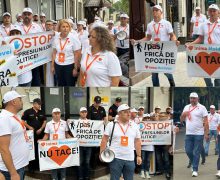 „Inima Moldovei” a protestat la sediul PAS: „Ei atacă nu doar partidul, ci și procesul de unificare a opoziției”