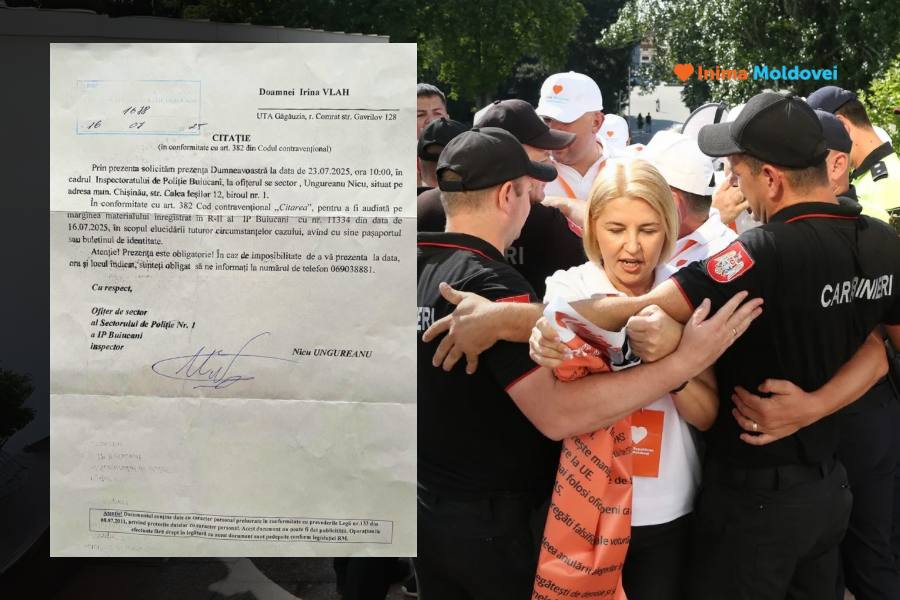Irina Vlah – citată la poliție pentru protestul de la Președinție