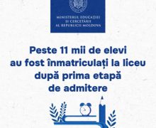 Peste 11 mii de elevi au fost înmatriculați la liceu după prima etapă de admitere
