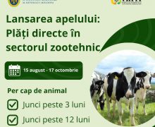 MAIA lansează un nou apel de depunere a cererilor pentru acordarea plăților directe în sectorul zootehnic