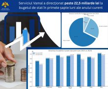 Venituri de circa 22,6 miliarde de lei au fost încasate de Serviciul Vamal și transferate către bugetul de stat