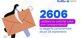 Peste 2 600 de persoane au ales să voteze prin corespondență la parlamentare