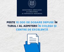 Peste 10 000 de dosare depuse în turul I al admiterii în colegii și centre de excelență