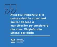 Avocatul Poporului a inițiat o investigație privind accidentele grave de muncă înregistrate în ultimele luni pe șantierele de construcție din Chișinău