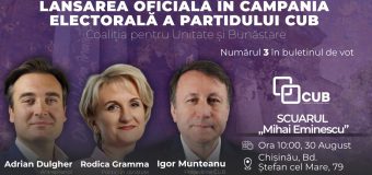 CUB se lansează în campania electorală mâine
