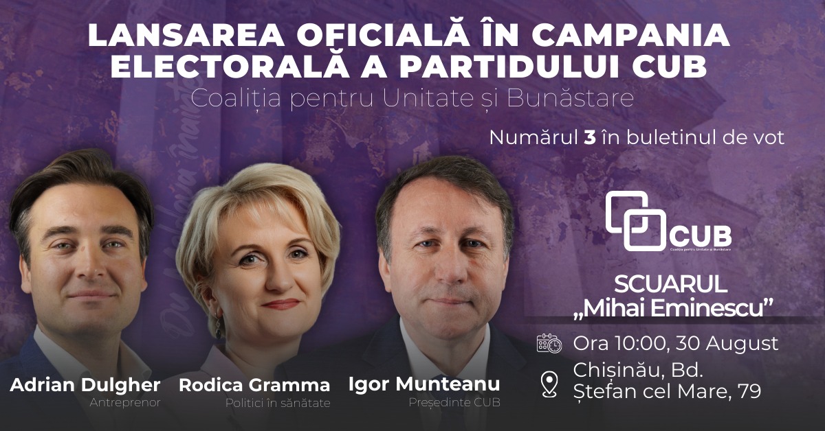 CUB se lansează în campania electorală mâine
