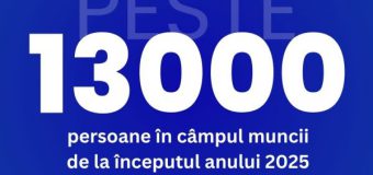 Peste 13 mii de persoane au fost plasate în câmpul muncii de la începutul anului 2025