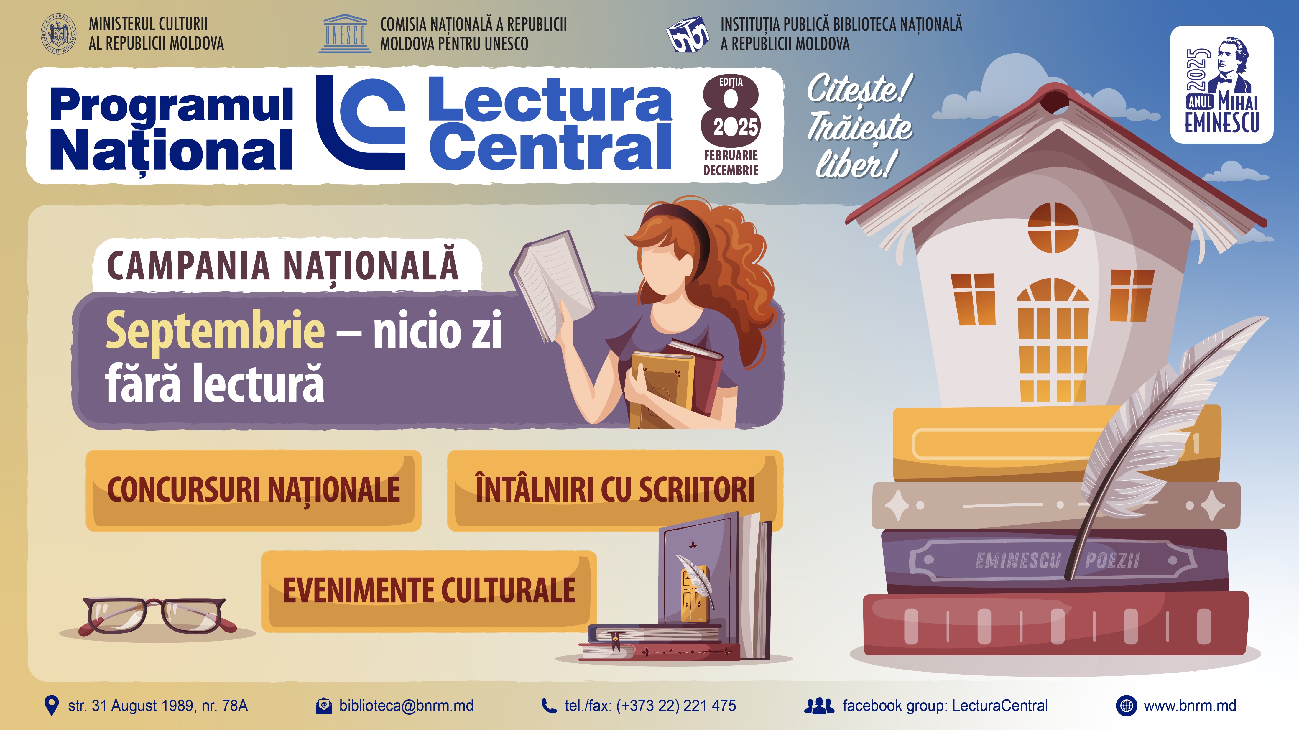 Biblioteca Națională a Republicii Moldova lansează Campania Națională „Septembrie – nicio zi fără lectură”