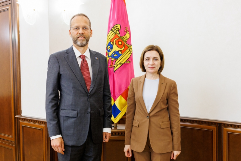 Maia Sandu a avut o întrevedere de rămas bun cu Ambasadorul Uniunii Europene, Jānis Mažeiks