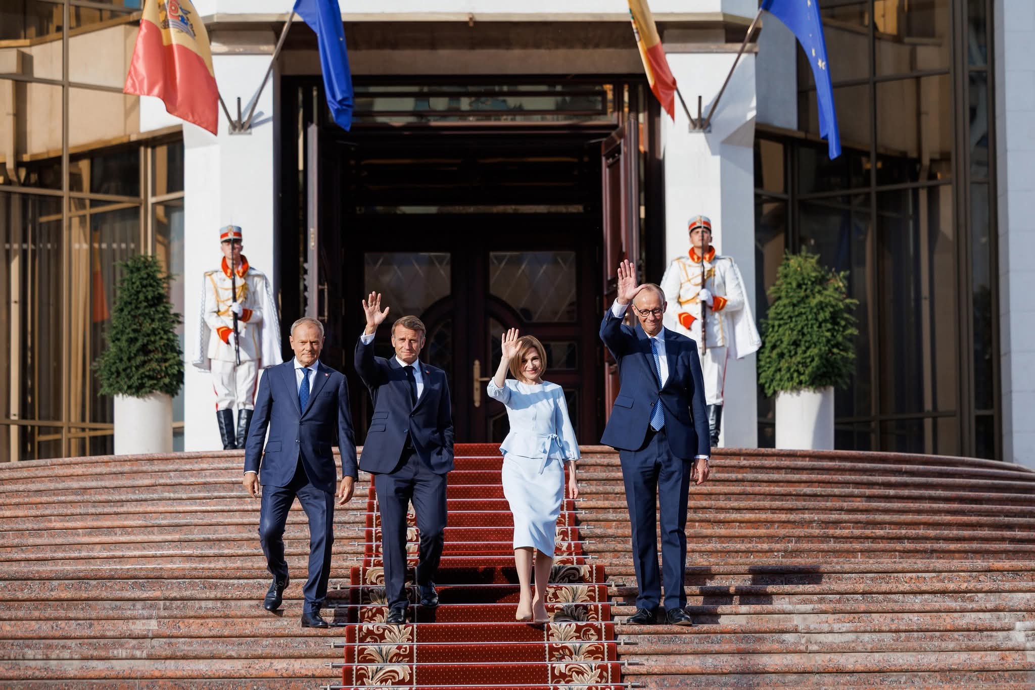 (FOTO) Liderii Franței, Germaniei și Poloniei, la Chișinău
