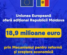 UE acordă Republicii Moldova o tranșă suplimentară de 18,9 mln. de euro