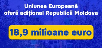 UE acordă Republicii Moldova o tranșă suplimentară de 18,9 mln. de euro