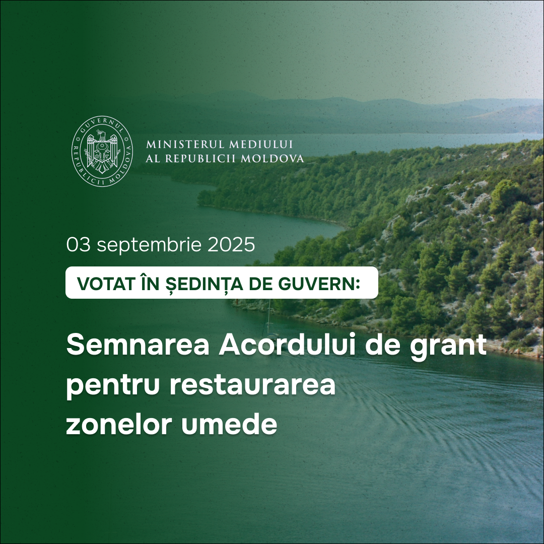 Guvernul a aprobat semnarea unui Acord de grant pentru restaurarea zonelor umede din 15 raioane ale țării