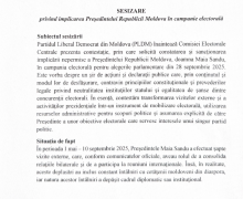 PLDM a sesizat CEC privind implicarea președintelui Republicii Moldova în campania electorală