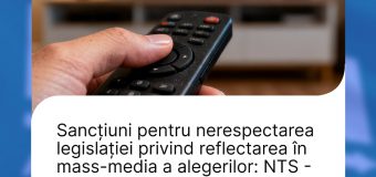 Postul de televiziune „NTS” a fost amendat de CA cu 5 mii lei