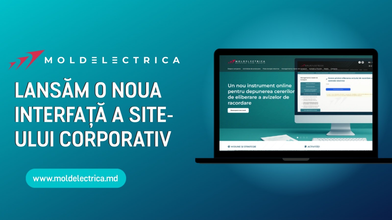 Î.S. Moldelectrica are o nouă versiune a site-ului web