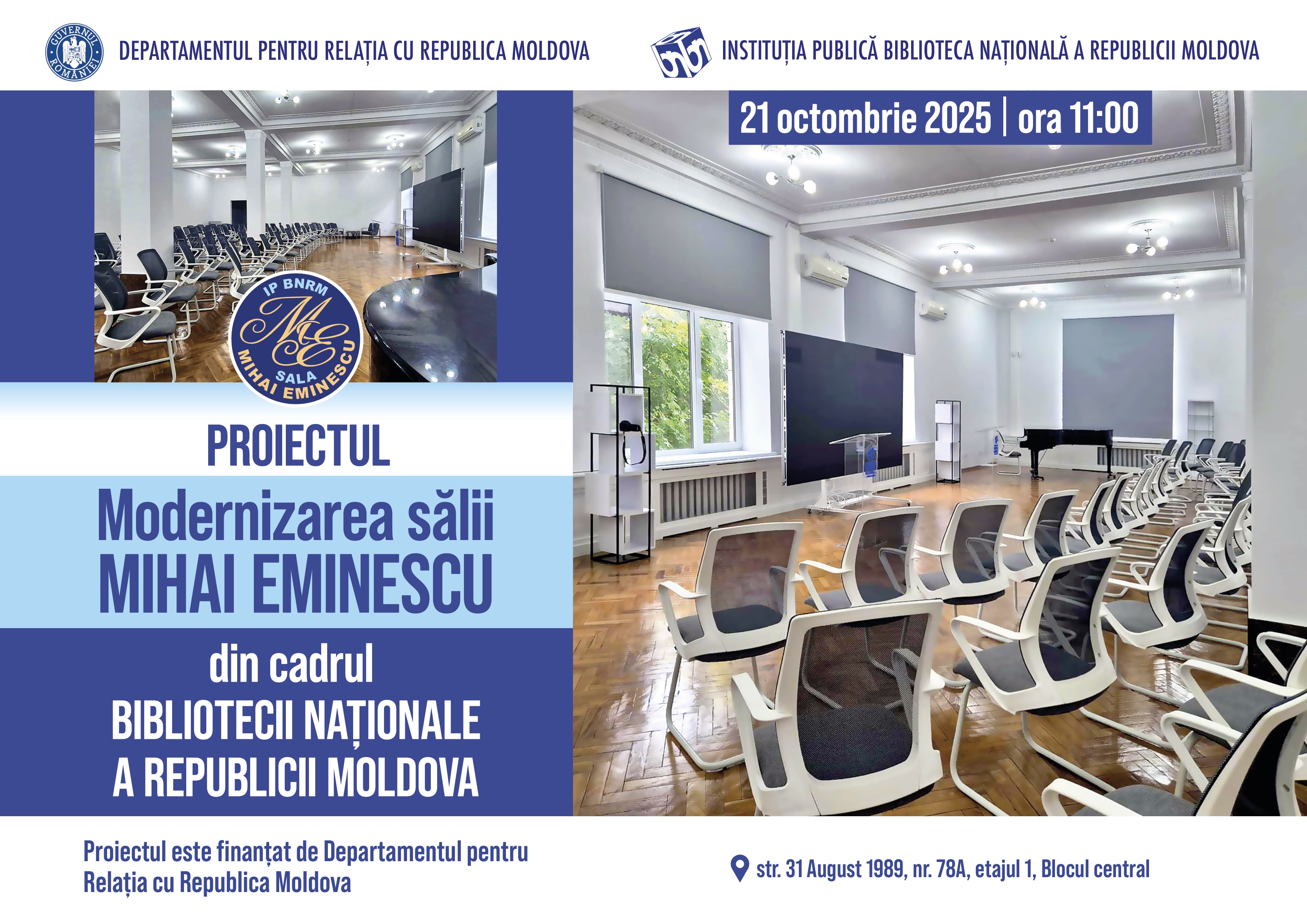 La Biblioteca Națională va fi inaugurată Sala Mihai Eminescu, după un proces de modernizare