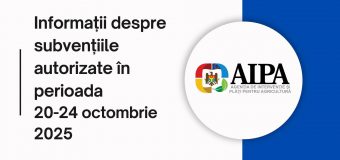 5,62 mln. lei autorizate spre plată de AIPA săptămâna trecută