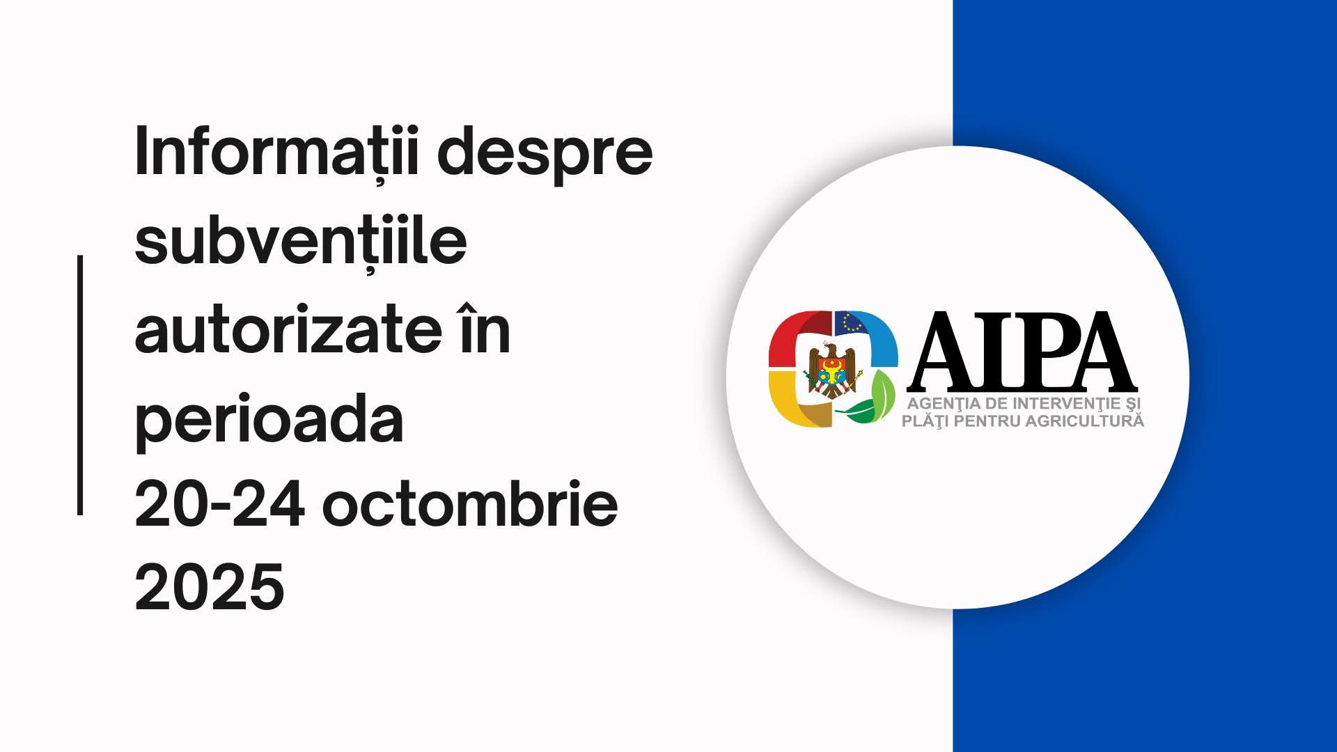 5,62 mln. lei autorizate spre plată de AIPA săptămâna trecută