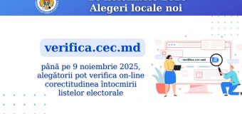 Alegătorii din localitățile unde pe 16 noiembrie 2025 vor avea loc alegeri locale noi sunt îndemnați să verifice corectitudinea întocmirii listelor electorale