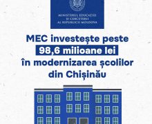 MEC investește peste 98,6 milioane lei în modernizarea școlilor din Chișinău