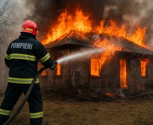 Un bărbat a suferit arsuri pe suprafața corpului în urma unui incendiu