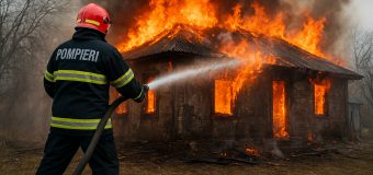 Un bărbat a suferit arsuri pe suprafața corpului în urma unui incendiu