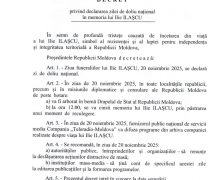 Mâine în Republica Moldova va fi zi de doliu național