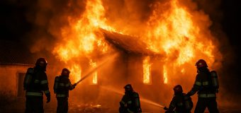 O casă din nordul țării a fost mistuită în totalitate de flăcări