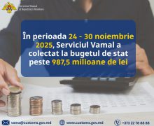 Serviciul Vamal raportează încasări de peste 987,5 mln. lei