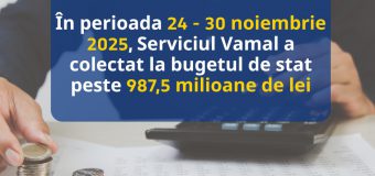 Serviciul Vamal raportează încasări de peste 987,5 mln. lei