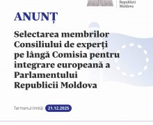 Parlamentul demarează procedura de selectare a membrilor Consiliului de experți pe lângă Comisia pentru integrare europeană