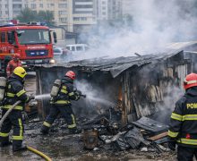 Un bărbat a suferit arsuri în urma unui incendiu produs într-o parcare din Chișinău