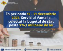 Peste 976 mln. lei încasați de Serviciul Vamal