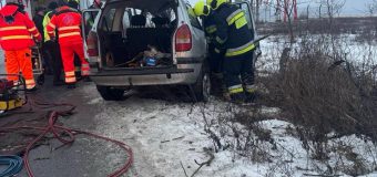 Accident grav la Fălești. Un polițist a deparat de pe traseu și s-a izbit într-un copac