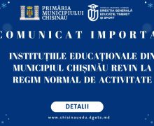 Școlile din Chișinău revin la regim normal de activitate