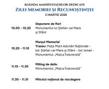 Programul oficial al manifestărilor consacrate Zilei Memoriei și Recunoștinței