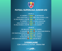 Turneul Futsal Superliga Junior începe pe 3 februarie