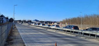 Trafic intens la punctul de trecere frontierei Sculeni, pe sensul de ieșire din Republica Moldova